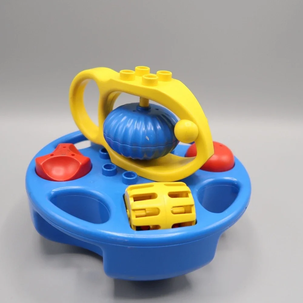 Vintage 1983 Lego Duplo Fish Rattle & Sauser Spinning 2 Piece Set Sensory